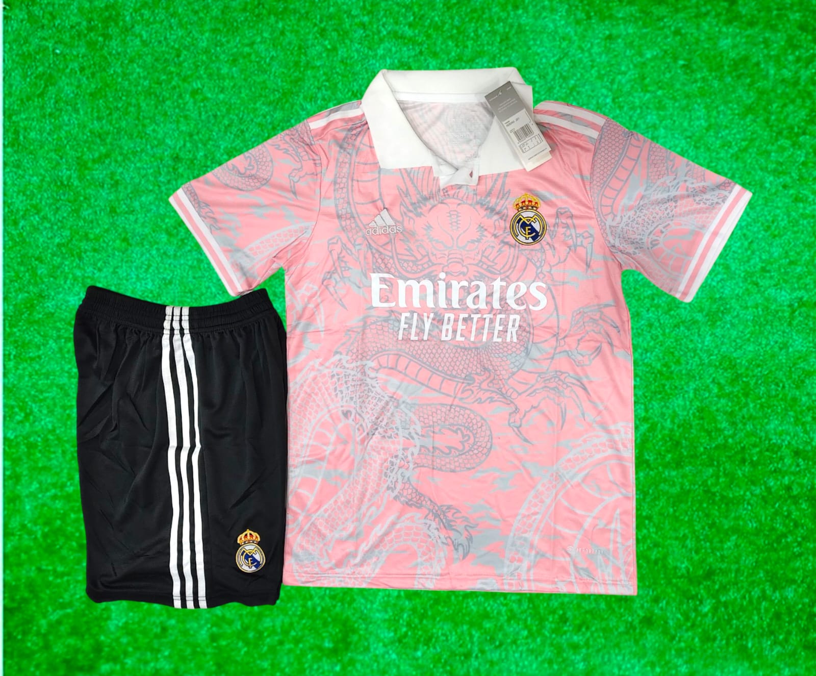 Real Madrid Pink Dragon Home Kit With Shorts 23-24 [Fan Edition] – Master Copy